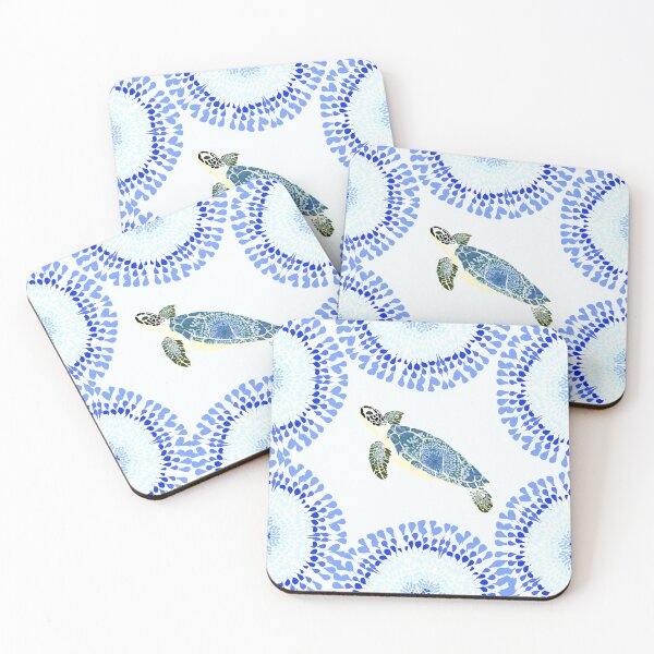 Item preview, tye and die shibori turtle batik blue from skiair illustration designed and sold by skiair.
