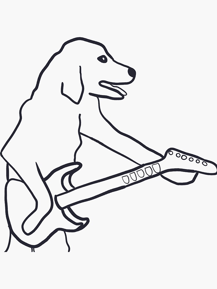 "Dog with a cool guitar" Sticker by whiteparents | Redbubble