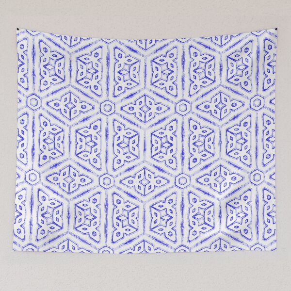 Item preview, Blue and White Tile Pattern  designed and sold by TextileInstinct.