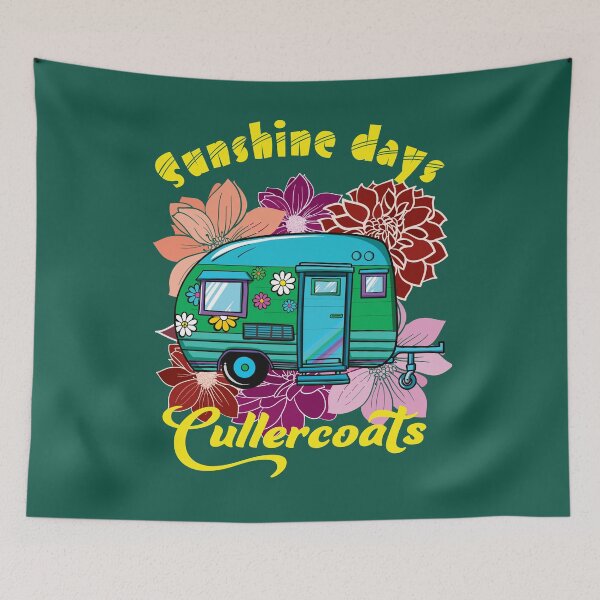 Item preview, Sunshine days Cullercoats caravan camping summer holiday designed and sold by StencilMyst ..