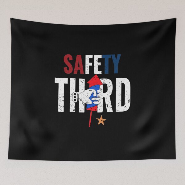 Item preview, fireworks Safety Third shirt, safety third mask, safety third sticker designed and sold by AMZBlacKStore.