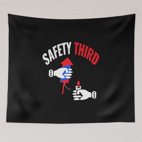 Item preview, fireworks Safety Third shirt, safety third mask, safety third sticker designed and sold by AMZBlacKStore.