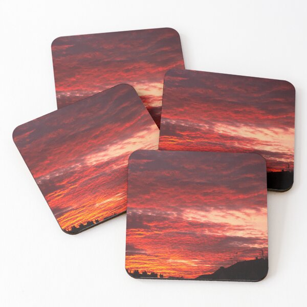 Item preview, Burning sky with a plane trail designed and sold by TinyOwlsFoto.