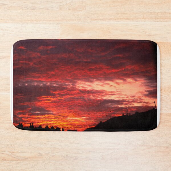 Item preview, Burning sky with a plane trail designed and sold by TinyOwlsFoto.