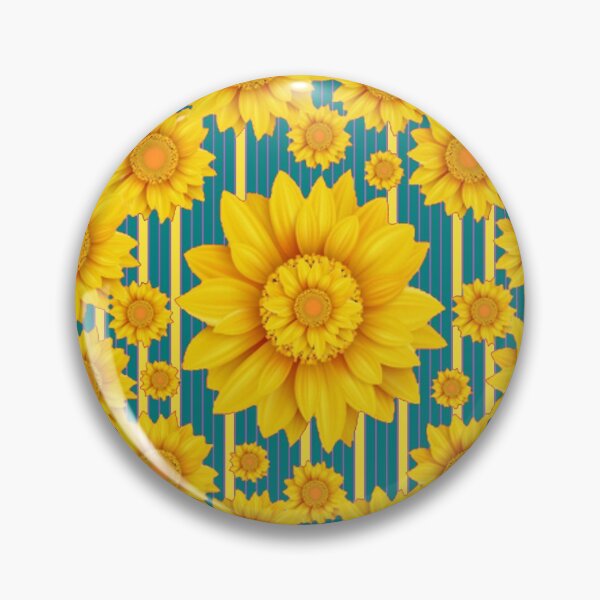 Item preview, GOLDEN SUNFLOWERS ABSTRACT PATTERNS TEAL COLOR  ART designed and sold by sharlesart.