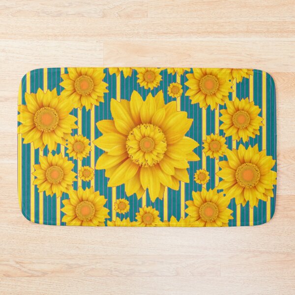 Item preview, GOLDEN SUNFLOWERS ABSTRACT PATTERNS TEAL COLOR  ART designed and sold by sharlesart.