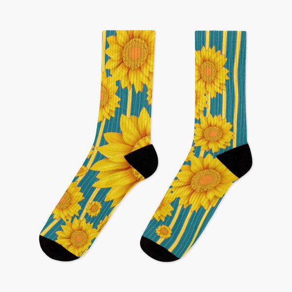 Item preview, GOLDEN SUNFLOWERS ABSTRACT PATTERNS TEAL COLOR  ART designed and sold by sharlesart.