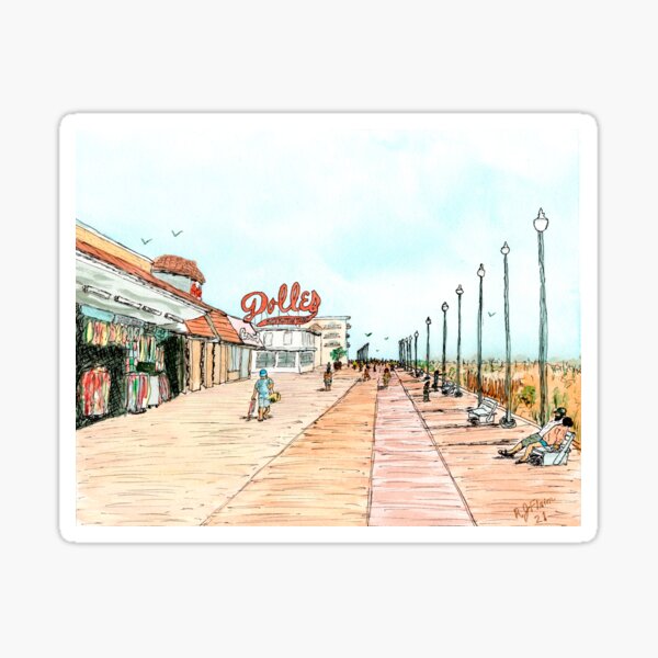 Rehoboth Beach Boardwalk with Dolles Landmark Sticker