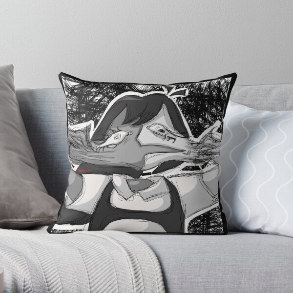 Goth Girl Dina Darkheart And Raven Throw Pillow by Dara - Fine Art