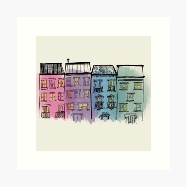 Item preview, Mermaid Street - Calle de la Sirena - casitas - European city designed and sold by laletraB.