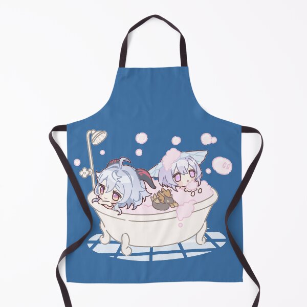 Item preview, Genshin Impact Chibi Ganyu and Qiqi Bathing Time designed and sold by NewEraMutant.