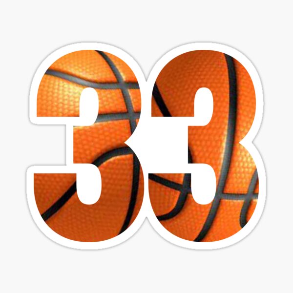 basketball-number-33-sticker-by-xhere-redbubble