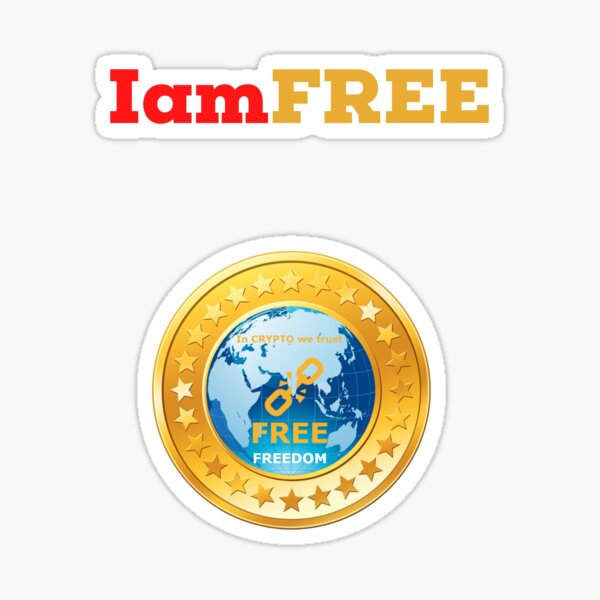 Iam FREE, FREEcoin dark Sticker