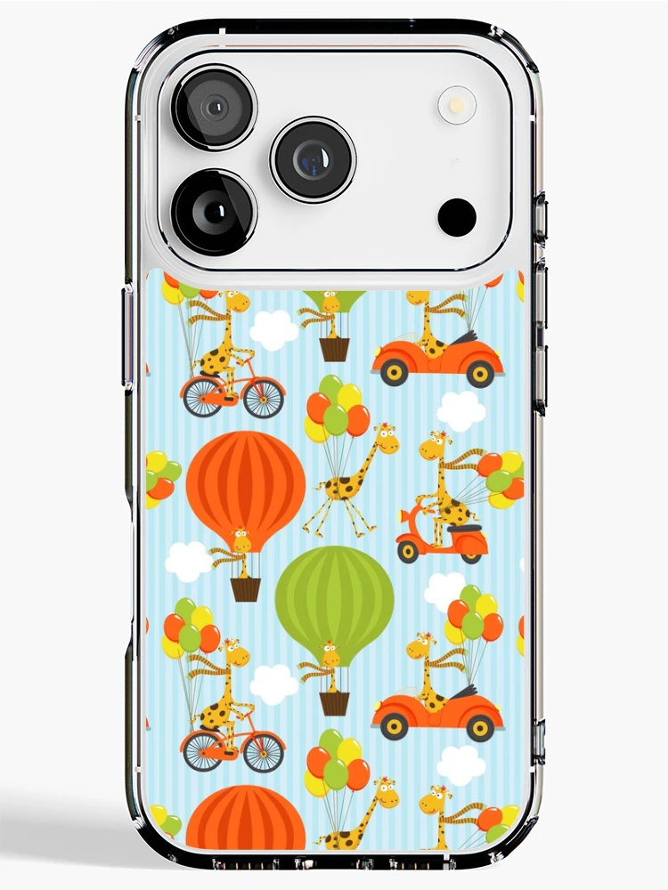 Thumbnail 1 of 5, iPhone Case, Cartoon Giraffe Balloon Pattern designed and sold by PatternTale.