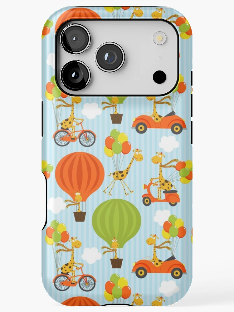 Thumbnail 1 of 4, iPhone Case, Cartoon Giraffe Balloon Pattern designed and sold by PatternTale.