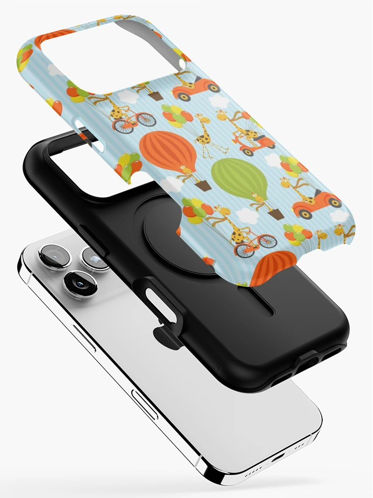 Thumbnail 2 of 4, iPhone Case, Cartoon Giraffe Balloon Pattern designed and sold by PatternTale.