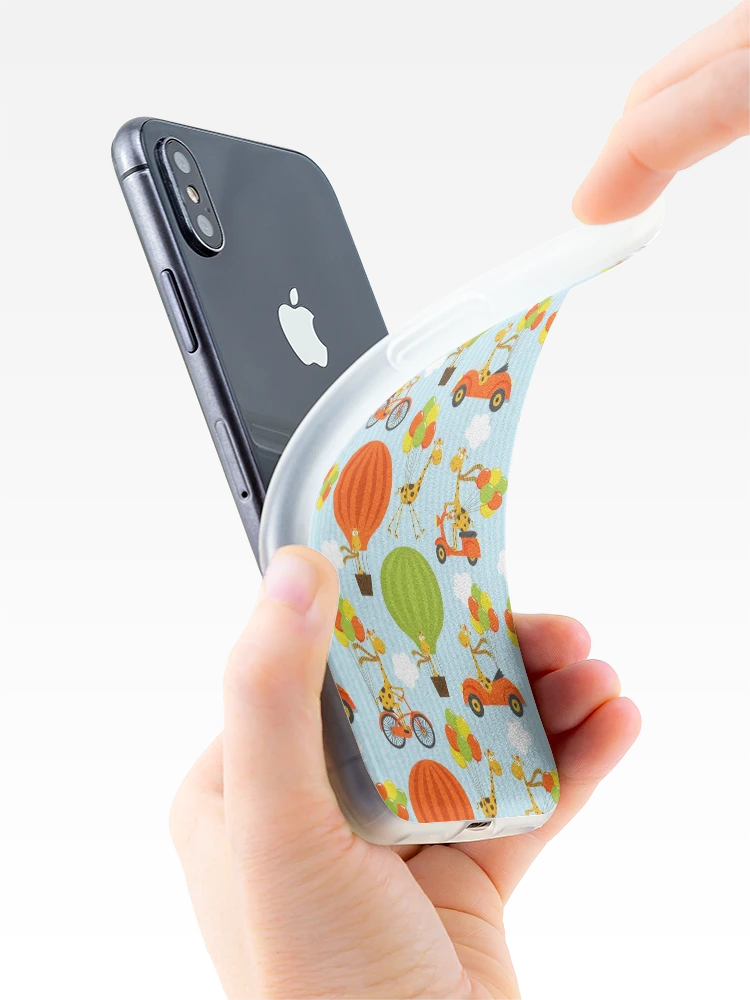 Thumbnail 4 of 5, iPhone Case, Cartoon Giraffe Balloon Pattern designed and sold by PatternTale.