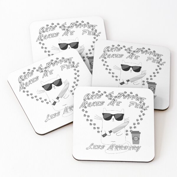 Item preview, Cats & Coffee Makes Me Feel Less Murdery designed and sold by A-T-H.