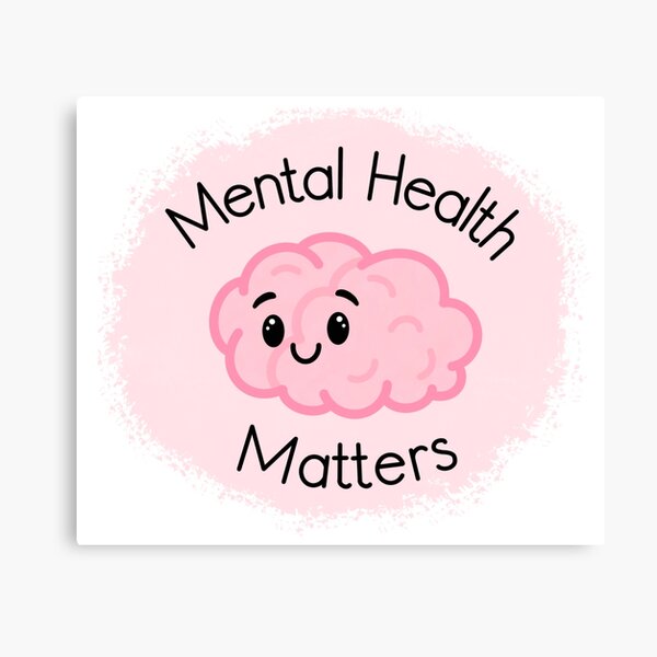 Mental Health Brain Pink Brain Mental Health Matters Wall Art | Redbubble