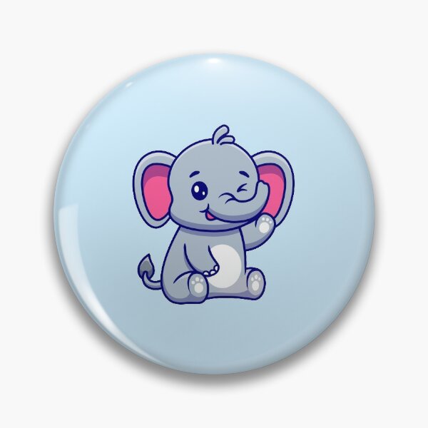 Item preview, Cute Baby Elephant Waving and Smiling designed and sold by JollyElephant.