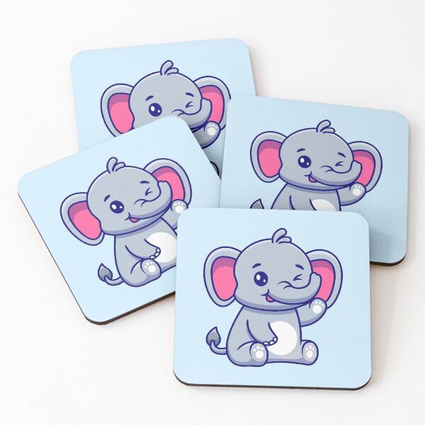 Item preview, Cute Baby Elephant Waving and Smiling designed and sold by JollyElephant.