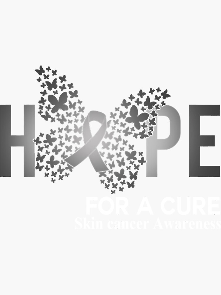 "Skin Cancer TShirtHope For A Cure Butterfly Gift Skin cancer" Sticker