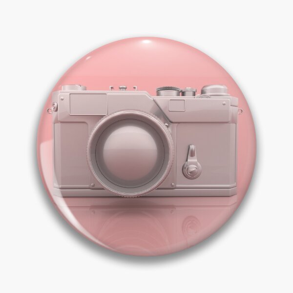 Item preview, Gray camera on pastel pink background and the camera reflected on the floor designed and sold by DecorForYou.