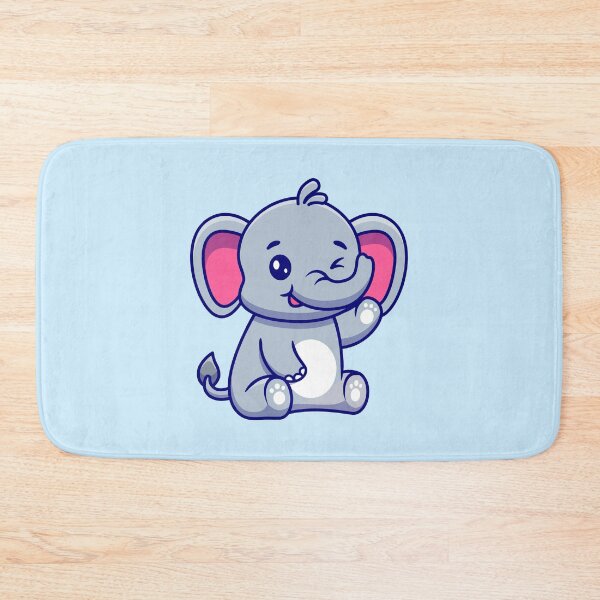 Item preview, Cute Baby Elephant Waving and Smiling designed and sold by JollyElephant.