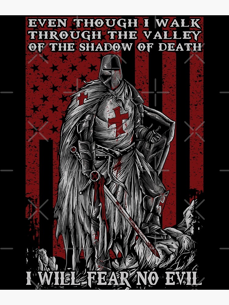 The Crusader - I Fear No Evil - Knights Templar T-Shirt
