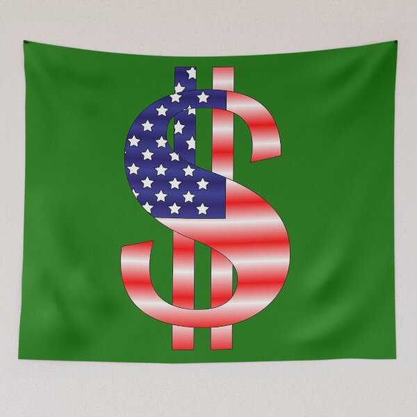 Item preview, Dollar sign in the color of the USA flag designed and sold by Murza.