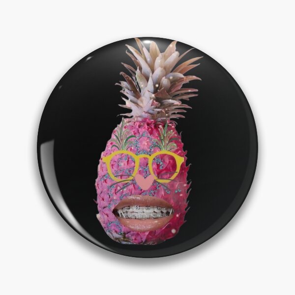 Item preview, Silly Pink Pineapple with Yellow Glasses and Braces designed and sold by GeoTeasters.