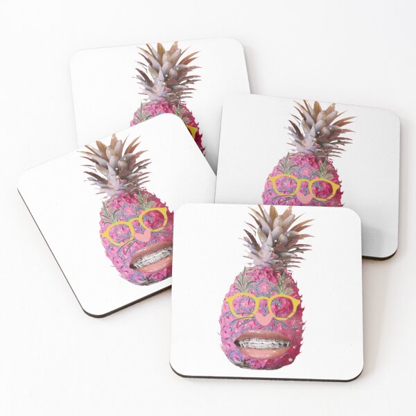 Item preview, Silly Pink Pineapple with Yellow Glasses and Braces designed and sold by GeoTeasters.