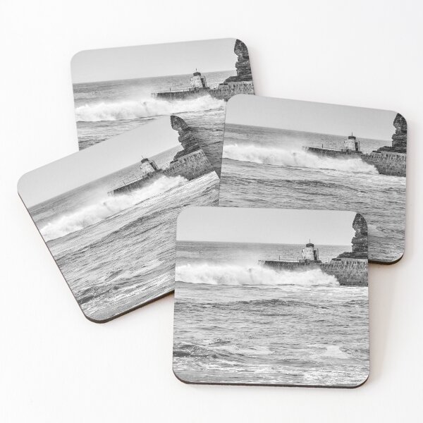 Item preview, Monochrome Portreath Harbour Atlantic Ocean designed and sold by VnGphoto.