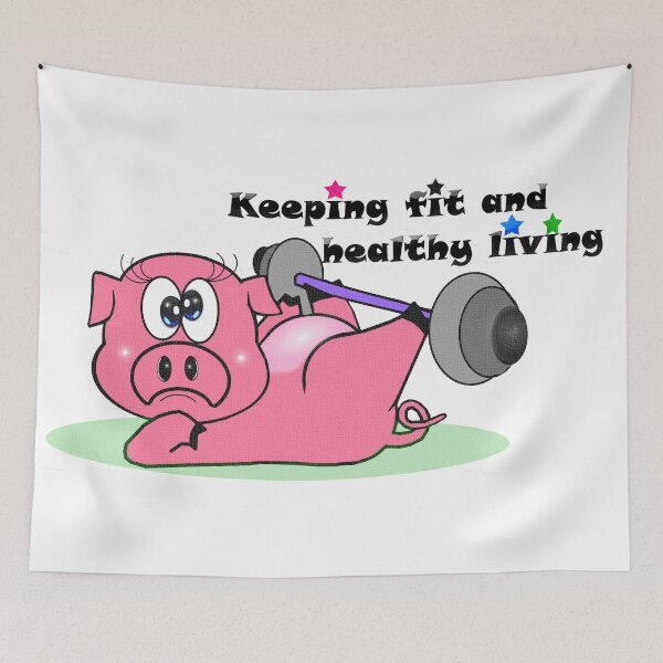 Item preview, Pig - Keeping fit and healthy living  designed and sold by Shirley cute art .