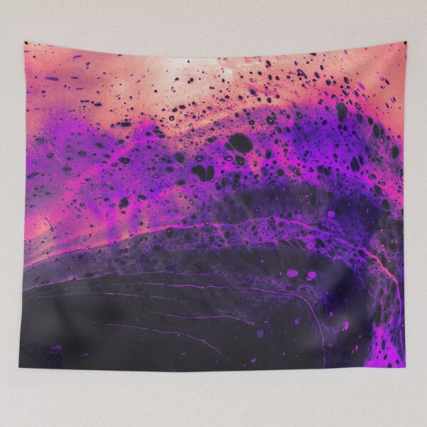 Item preview, “Diamonds and Pearls” abstract, colored collage of underwater worlds and wave forms in purple, pink, ultraviolet and peach designed and sold by N-o-r-d-l-y-s.