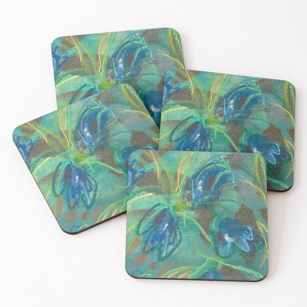 Item preview, Blue Abstract Floral designed and sold by Sarah Aubry.