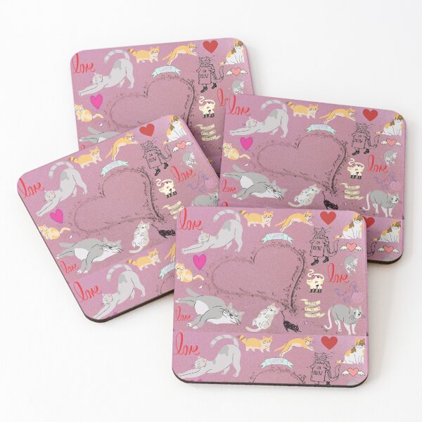 Item preview, Cats Love Meow in Pink designed and sold by Mamta Thakkar.