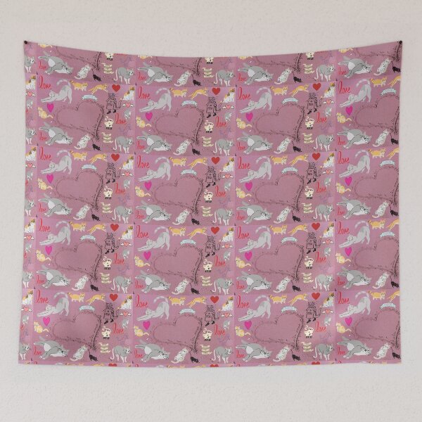 Item preview, Cats Love Meow in Pink designed and sold by Mamta Thakkar.