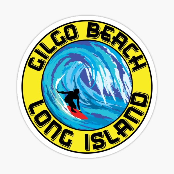 Vista previa del artículo con la obra «Surf GILGO BEACH LONG ISLAND NUEVA YORK Surf Tabla de surf Olas», diseñado y vendido por DESTINATIONS DECAL.