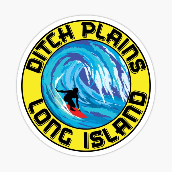Vista previa del artículo con la obra «Surf DITCH PLAINS LONG ISLAND NUEVA YORK Surf Tabla de surf Olas», diseñado y vendido por DESTINATIONS DECAL.