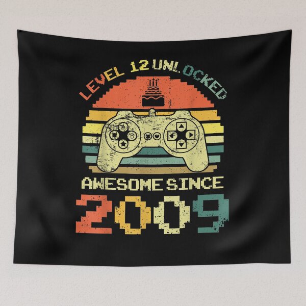 Item preview, Level 12 Unlocked Awesome Since 2009 Birthday Gamer 8bit  designed and sold by sheilase.
