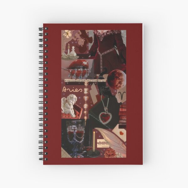 Aries Red Fantasy Aesthetic Phone Case Spiral Notebook