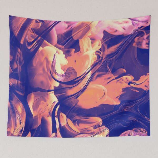 Item preview, “When Doves Cry” abstract, colored collage of underwater worlds and wave forms in purple, pink and violet designed and sold by N-o-r-d-l-y-s.