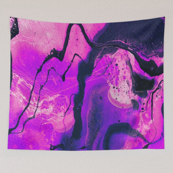 Item preview, “Purple Rain” abstract, colored collage of underwater worlds and wave forms in purple, pink, blue and violet designed and sold by N-o-r-d-l-y-s.