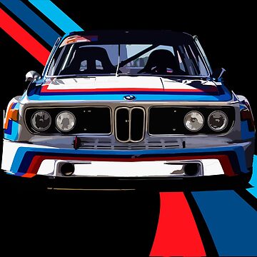 BMW 3.0 CSL Race Car Drawing Coffee Mug by CarsToon Concept - Fine