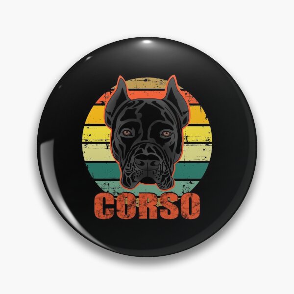 Item preview, Retro Vintage Sunset Cane Corso Italiano Italian Breed of Mastiff Black Dog with Distressed Style  designed and sold by PrettyLittlePic.