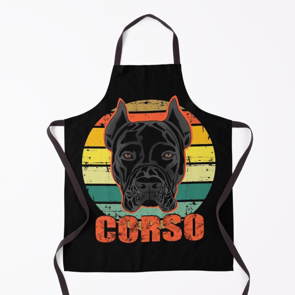 Item preview, Retro Vintage Sunset Cane Corso Italiano Italian Breed of Mastiff Black Dog with Distressed Style designed and sold by PrettyLittlePic.