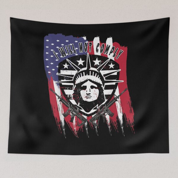 Item preview, I Will Not Comply Vintage American Flag Statue Of Liberty  designed and sold by sheilase.