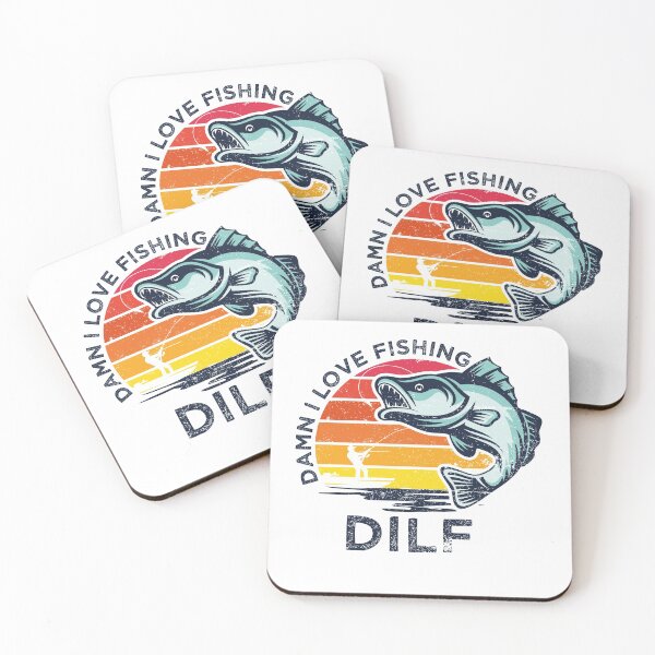 Item preview, DILF Damn I Love Fishing Retro Vintage Fishing Gift designed and sold by sbk-designer.
