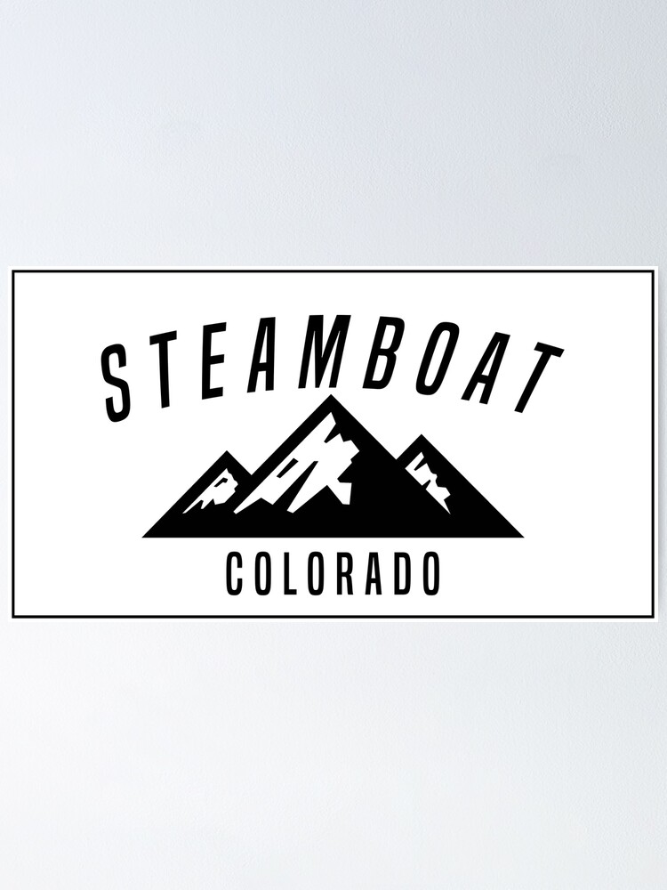"STEAMBOAT SPRINGS COLORADO Mountain Skiing Ski Snowboard Snowboarding STICKER DECAL" Poster by
